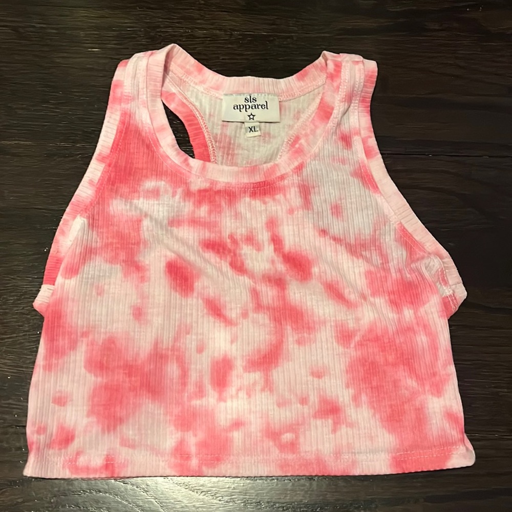 Sls apparel tie dye pink tank top